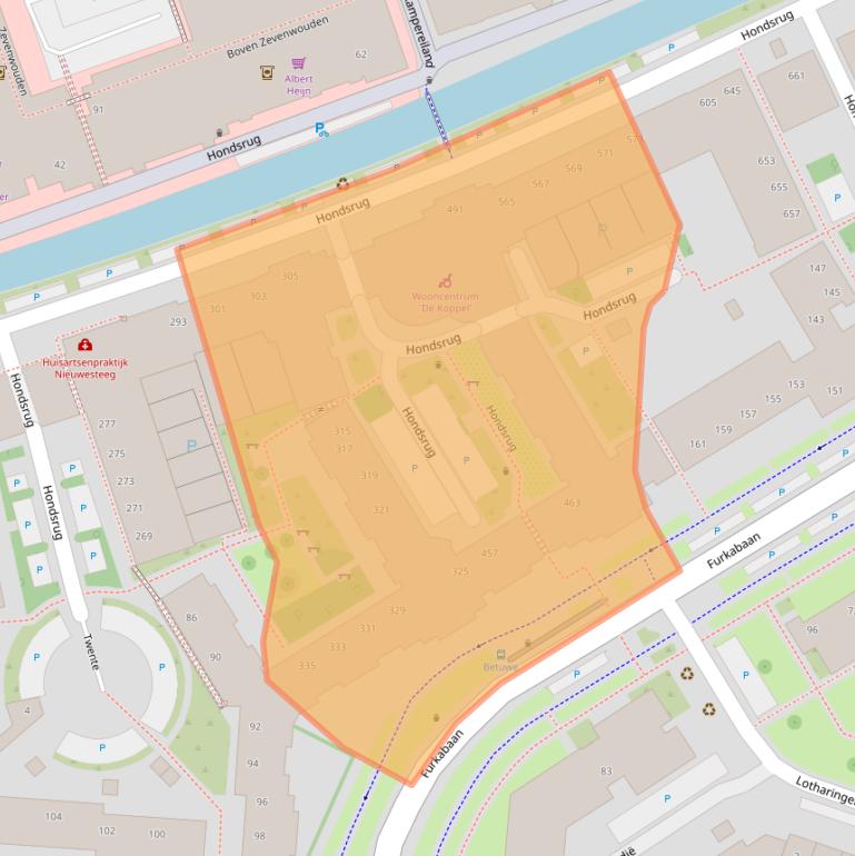 Kaart van postcodegebied 3524BX.