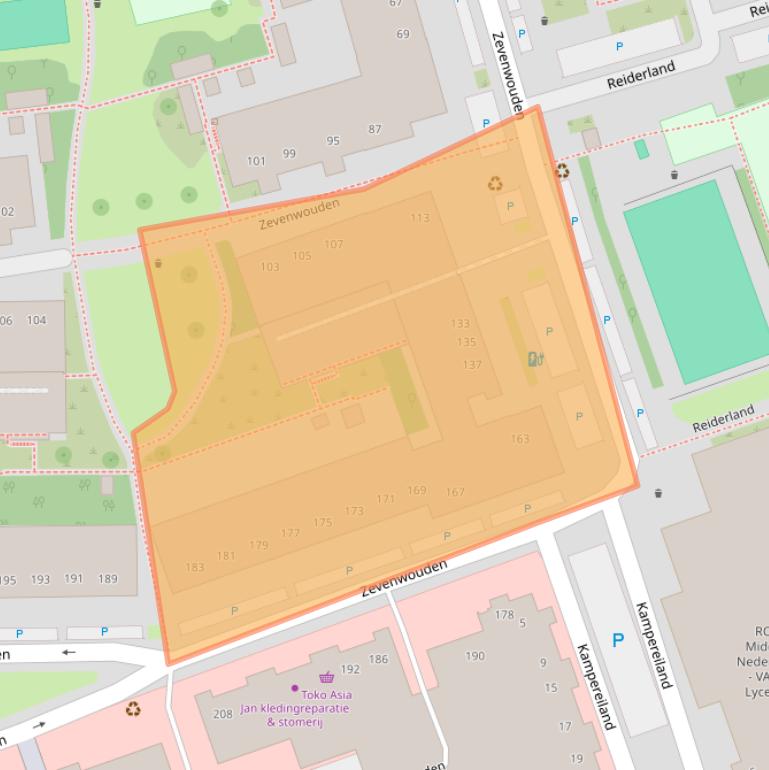 Kaart van postcodegebied 3524CN.