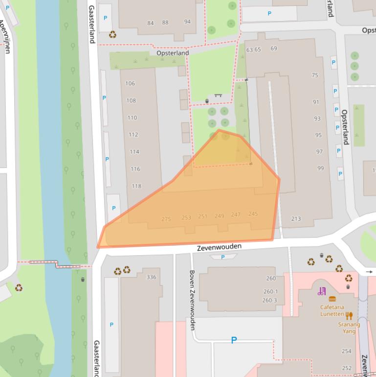 Kaart van postcodegebied 3524CS.