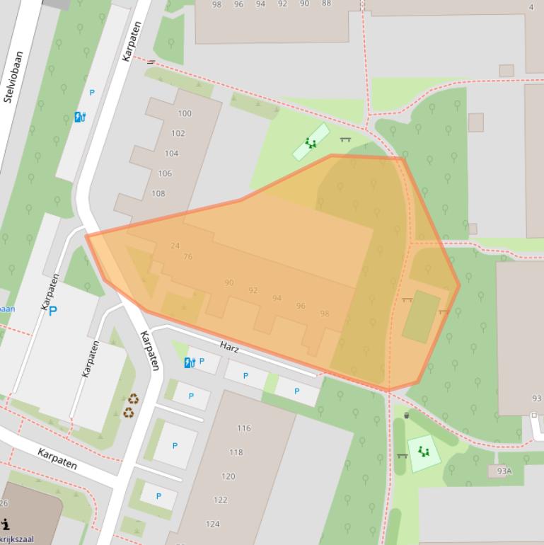 Kaart van postcodegebied 3524DC.