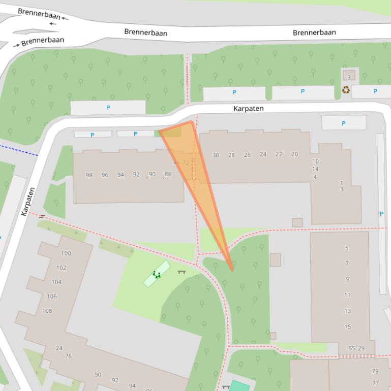 Kaart van postcodegebied 3524DE.