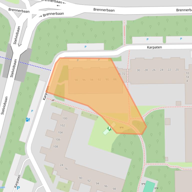 Kaart van postcodegebied 3524DG.