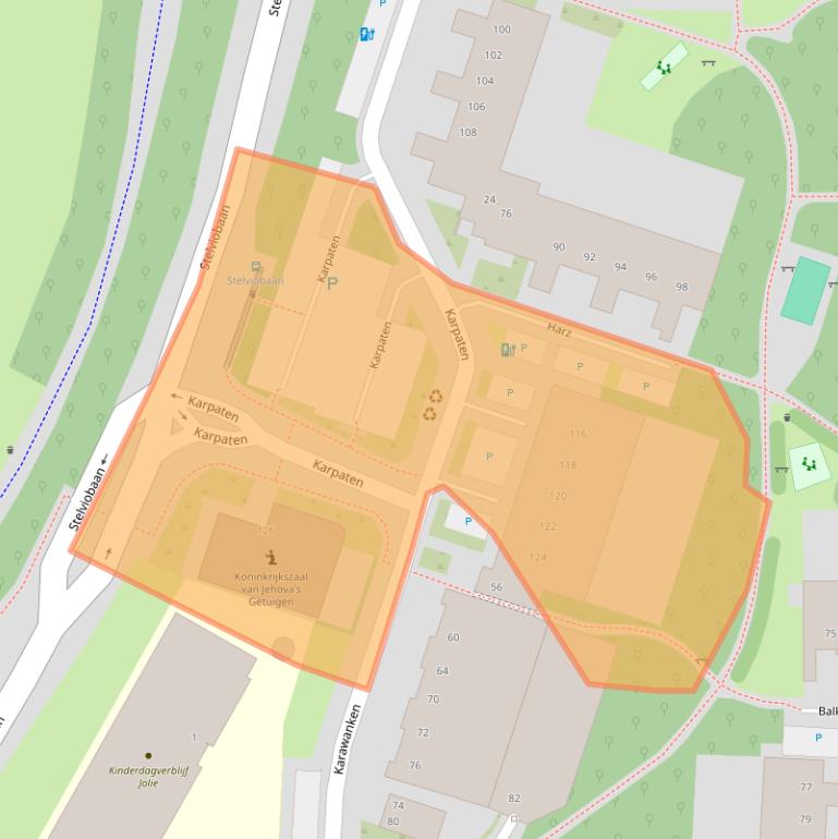 Kaart van postcodegebied 3524DJ.