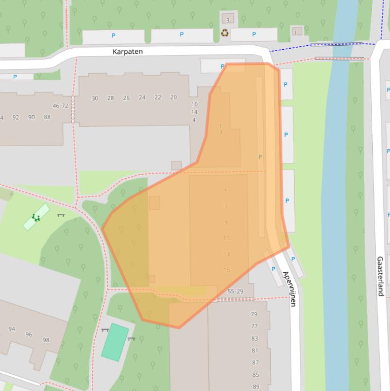 Kaart van postcodegebied 3524DK.