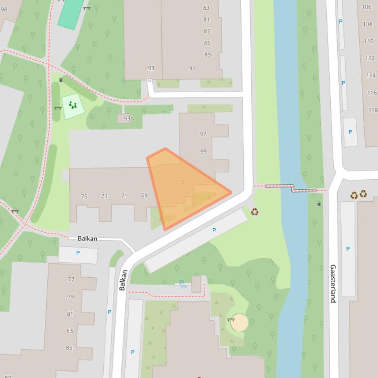 Kaart van postcodegebied 3524DN.