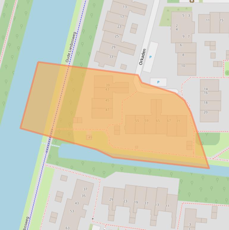 Kaart van postcodegebied 3524EG.