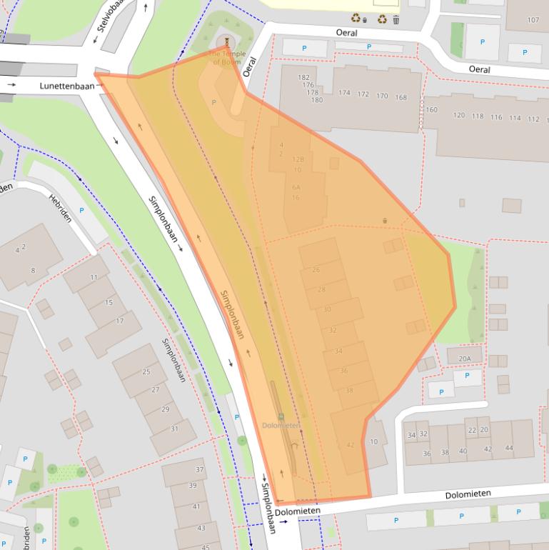 Kaart van postcodegebied 3524GL.