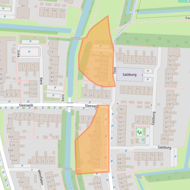 Kaart van postcodegebied 3524KJ.