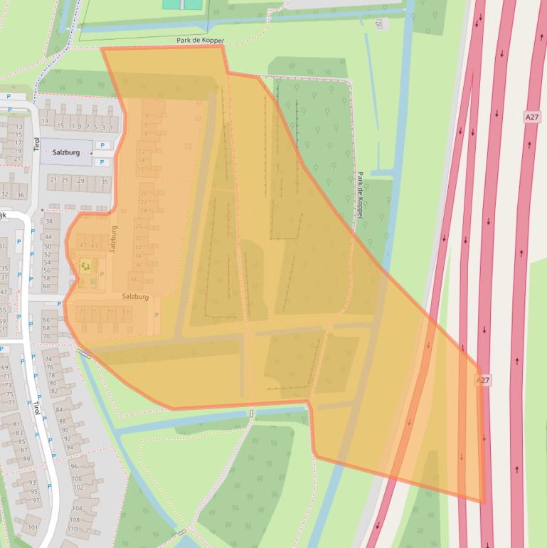 Kaart van postcodegebied 3524KT.