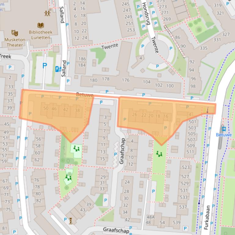 Kaart van postcodegebied 3524TG.