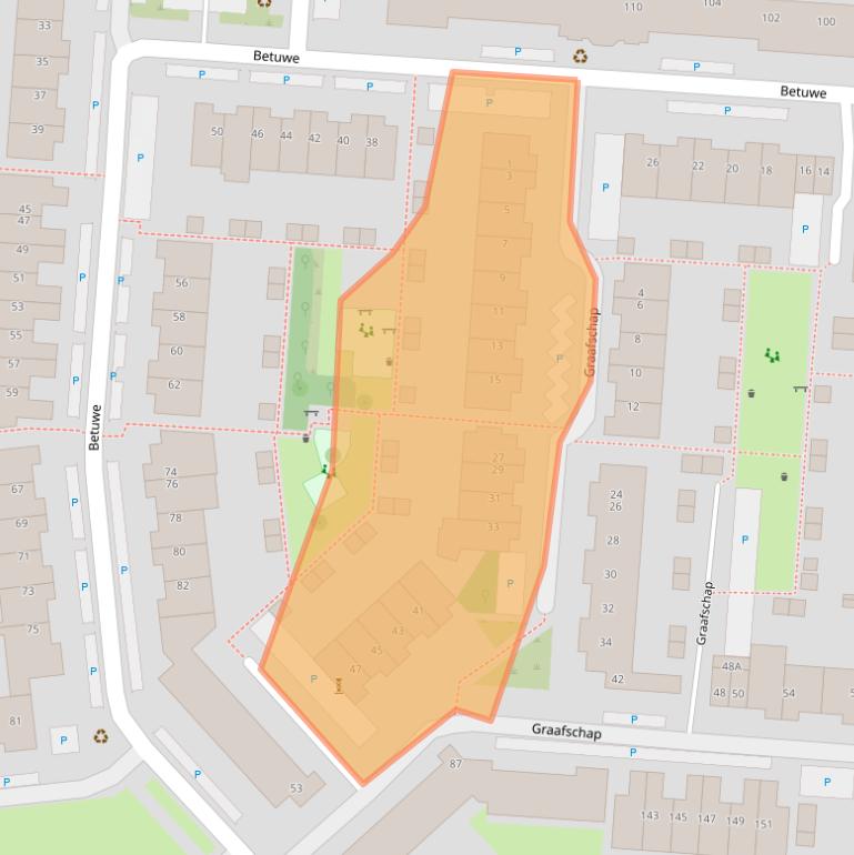 Kaart van postcodegebied 3524TL.