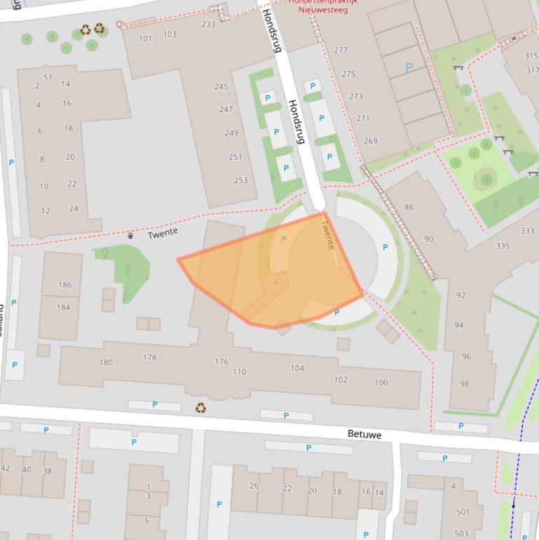 Kaart van postcodegebied 3524TT.