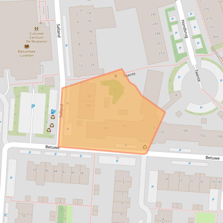 Kaart van postcodegebied 3524TX.