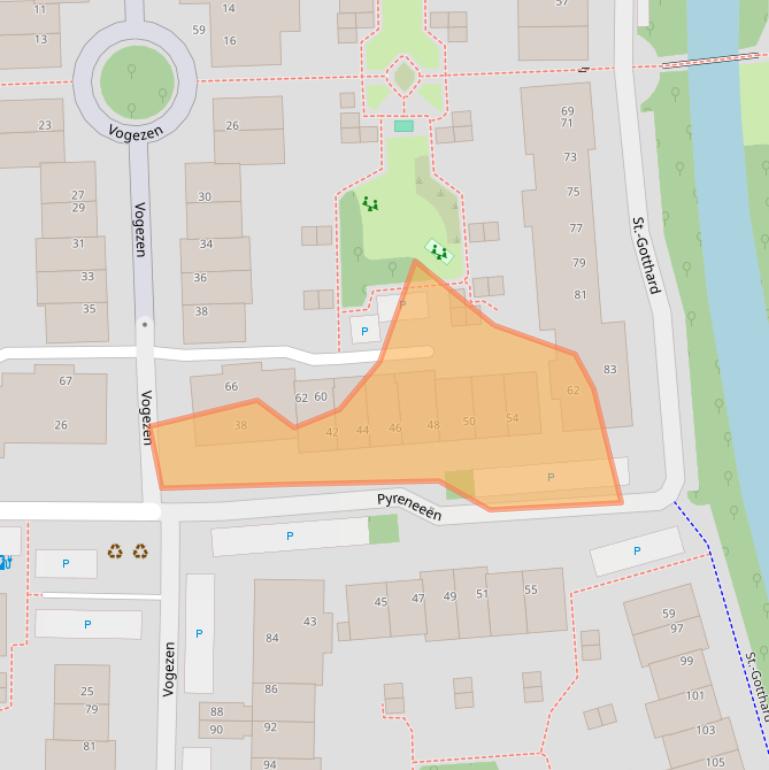 Kaart van postcodegebied 3524VP.