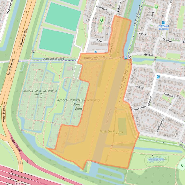 Kaart van postcodegebied 3524WX.