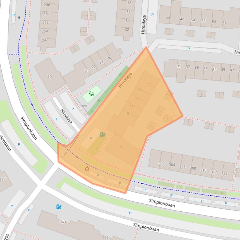 Kaart van postcodegebied 3524XA.