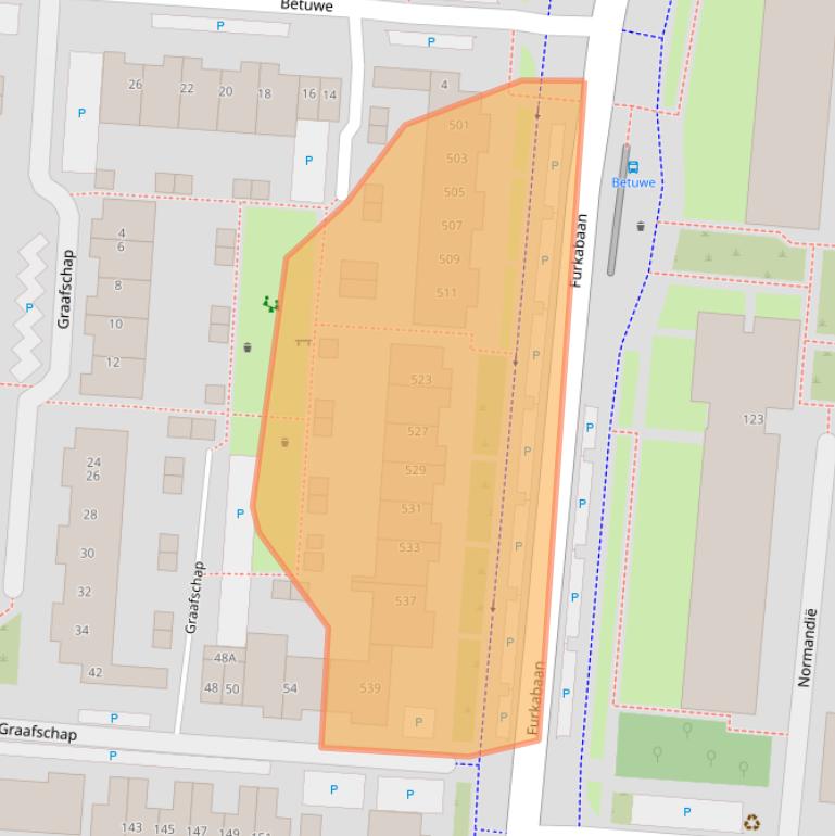 Kaart van postcodegebied 3524ZC.