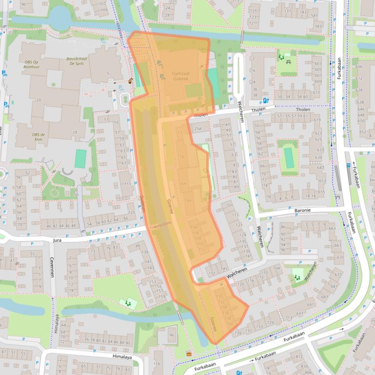 Kaart van postcodegebied 3524ZZ.