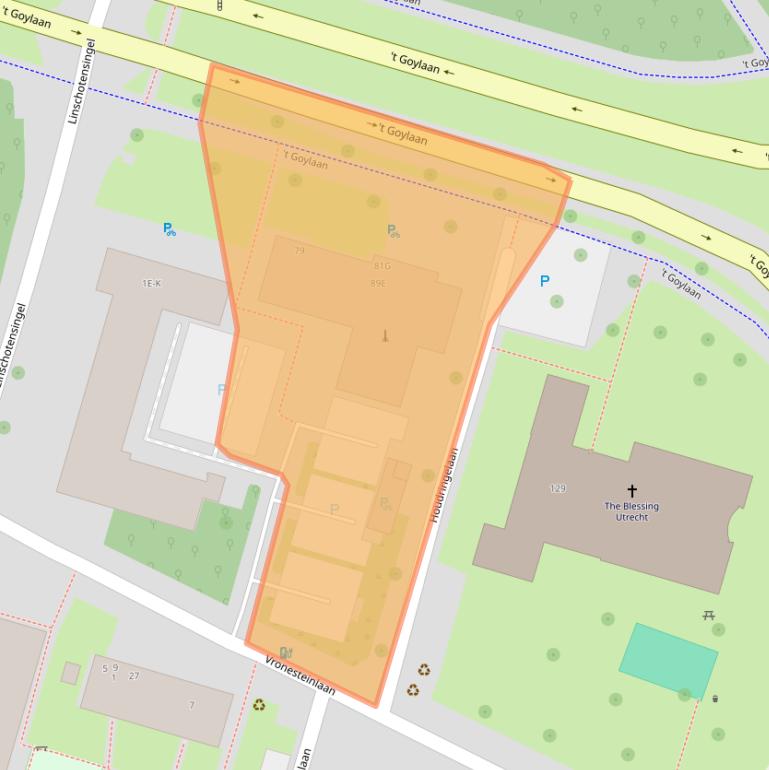Kaart van postcodegebied 3525AB.