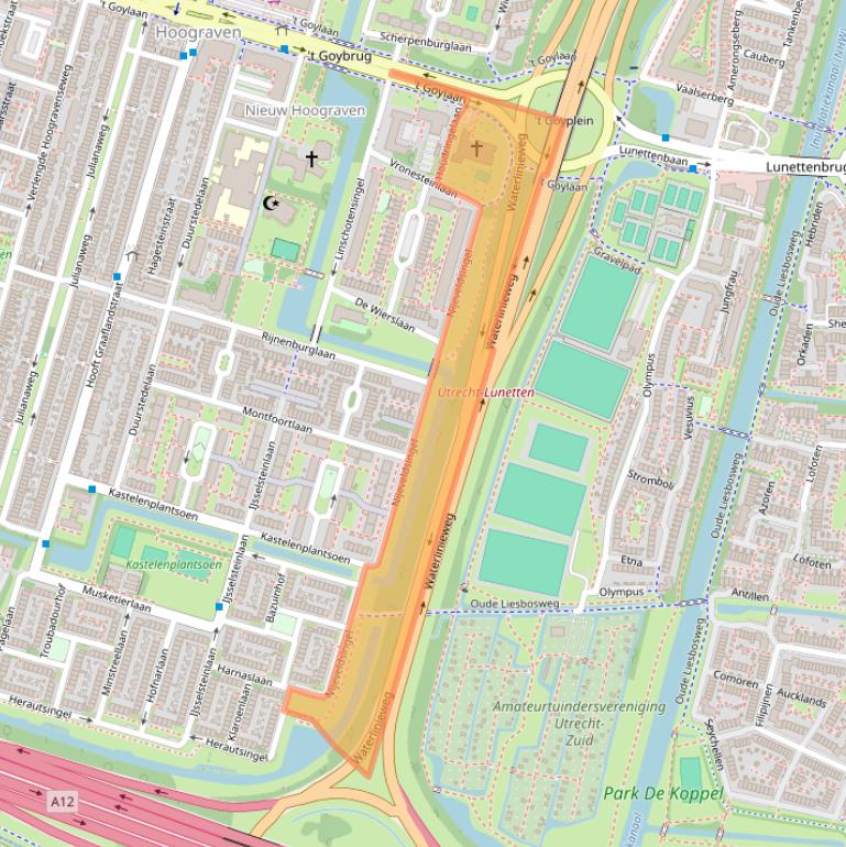 Kaart van postcodegebied 3525AG.