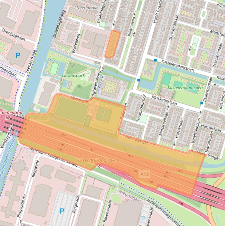 Kaart van postcodegebied 3525BG.