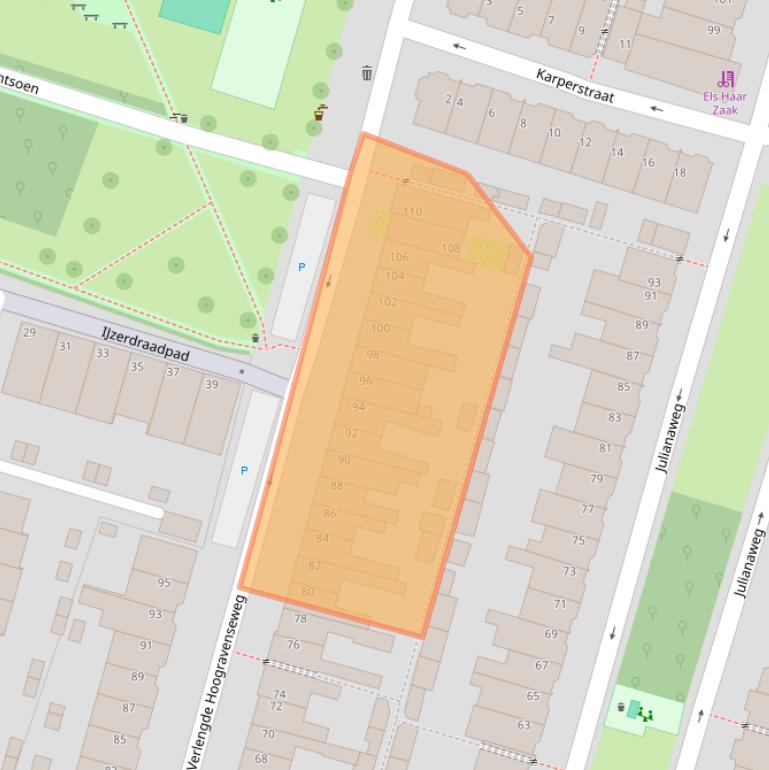 Kaart van postcodegebied 3525BJ.