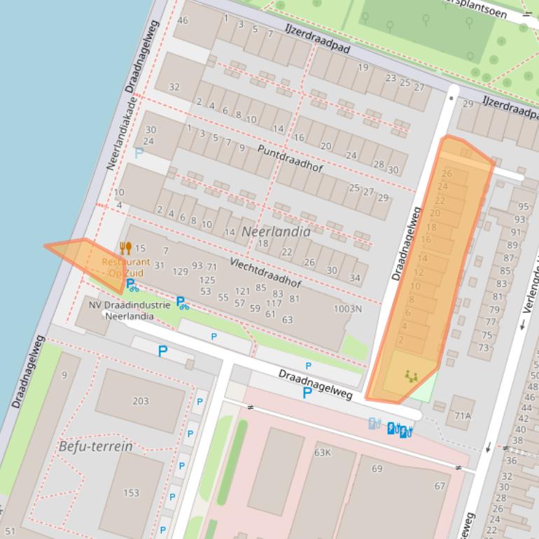 Kaart van postcodegebied 3525BV.