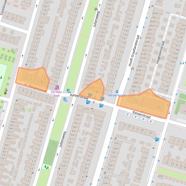 Kaart van postcodegebied 3525CA.