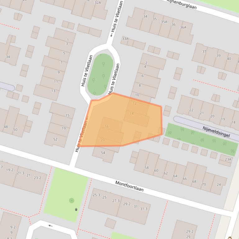 Kaart van postcodegebied 3525CJ.