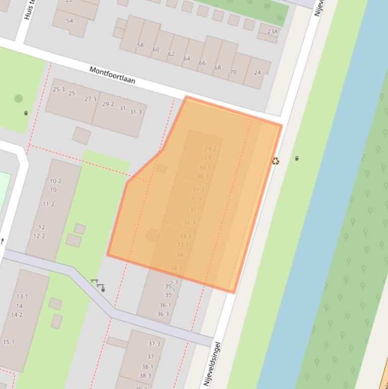 Kaart van postcodegebied 3525CT.