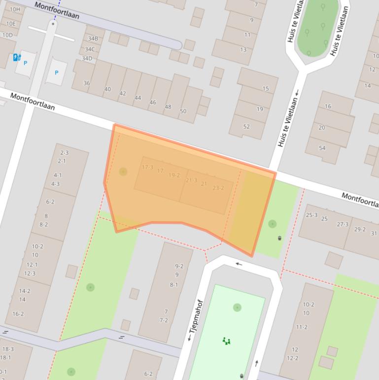 Kaart van postcodegebied 3525EH.