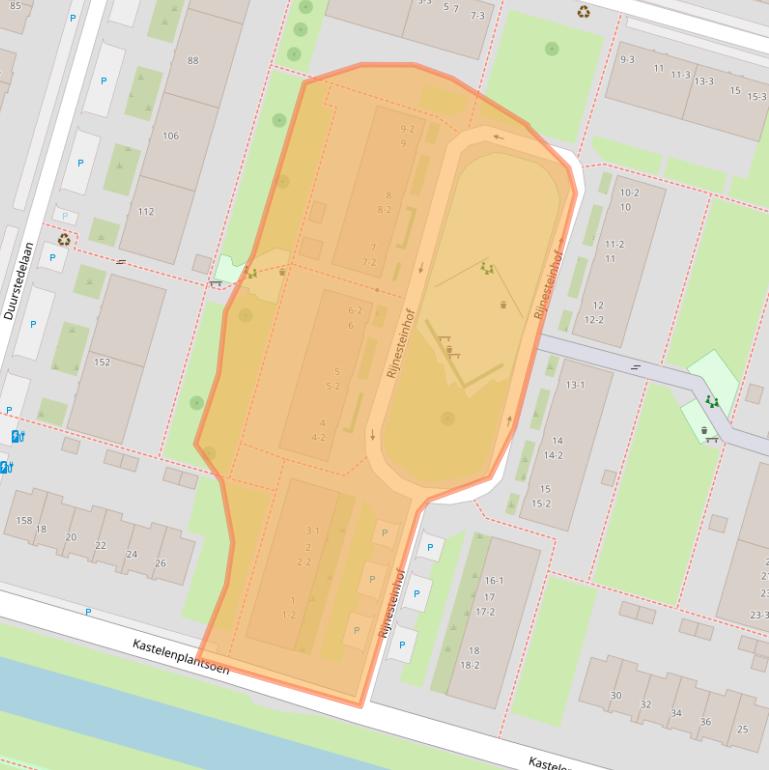 Kaart van postcodegebied 3525EM.