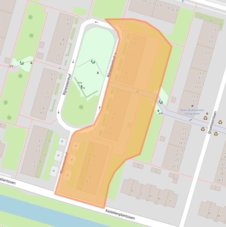 Kaart van postcodegebied 3525EN.