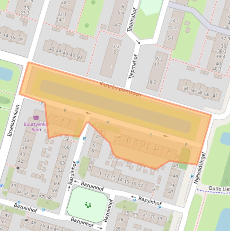 Kaart van postcodegebied 3525EP.