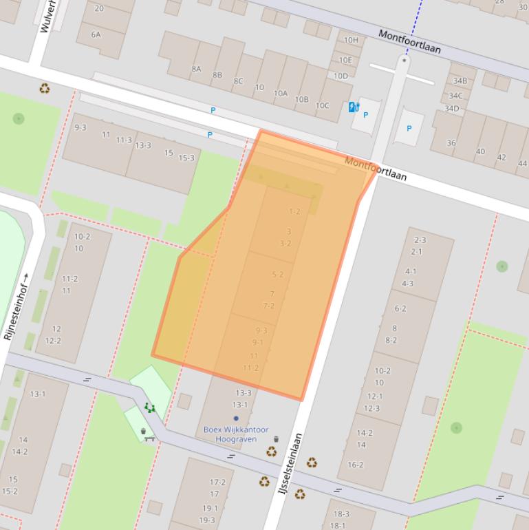 Kaart van postcodegebied 3525ES.