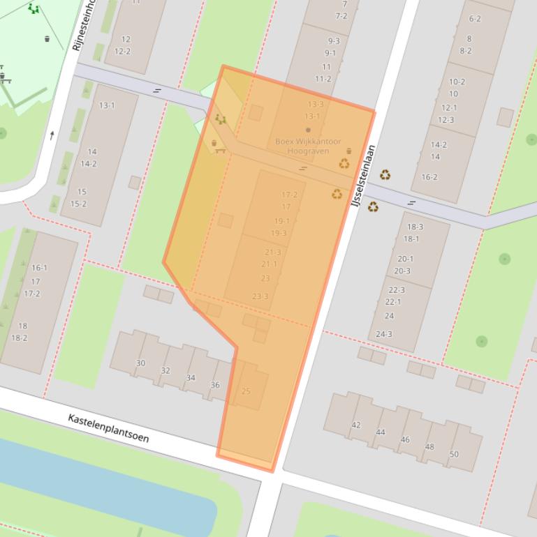 Kaart van postcodegebied 3525ET.