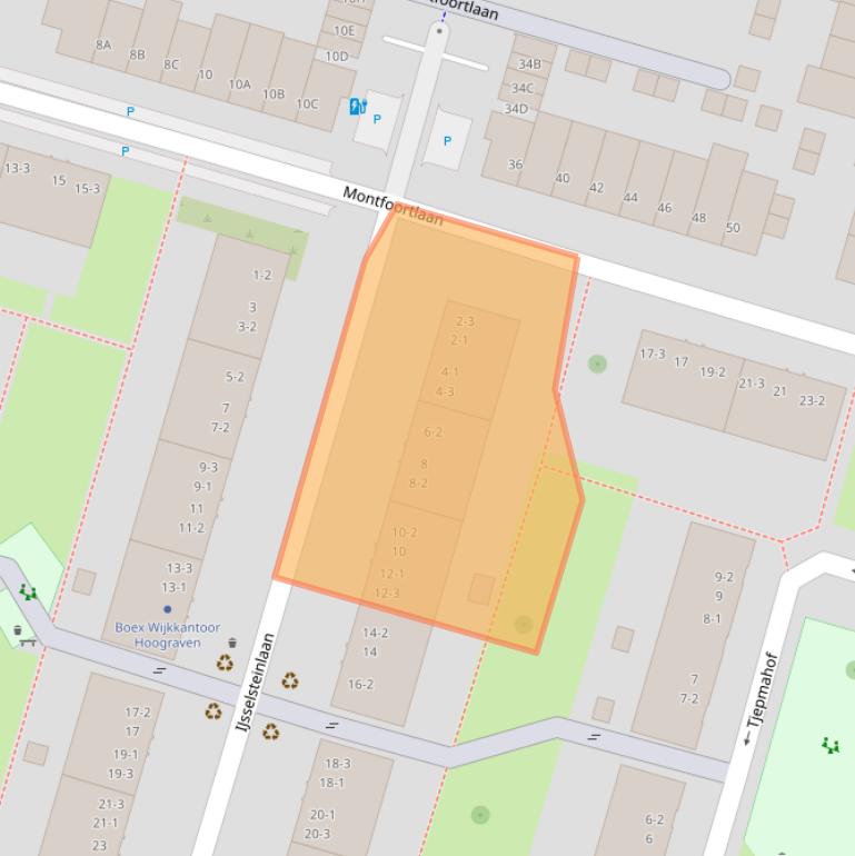 Kaart van postcodegebied 3525EW.