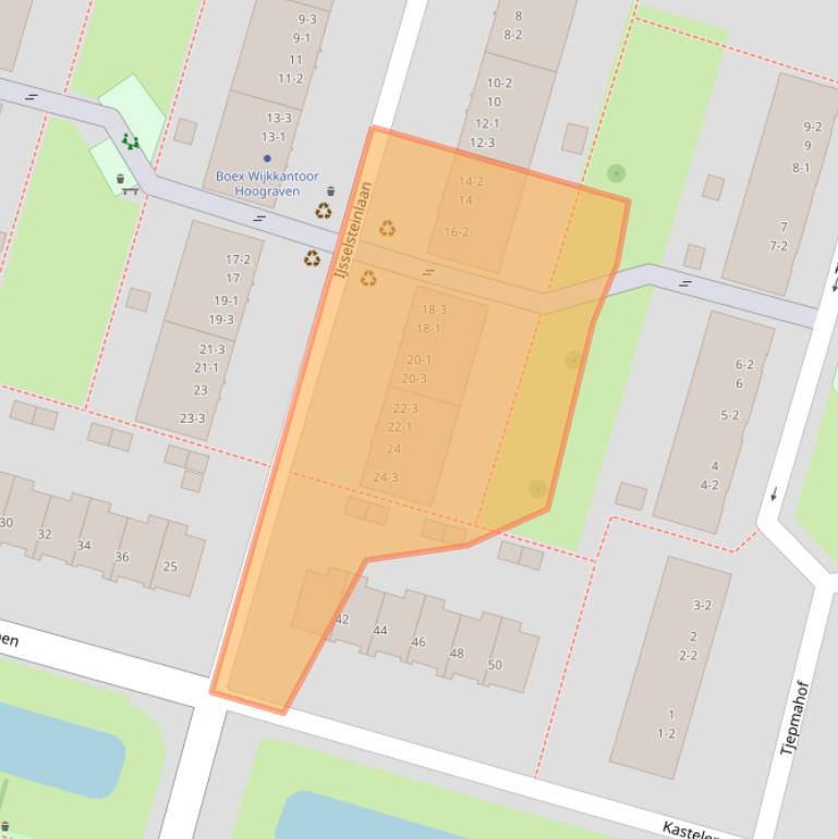 Kaart van postcodegebied 3525EX.