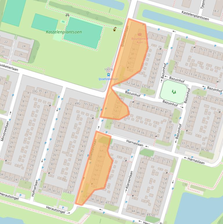 Kaart van postcodegebied 3525EZ.