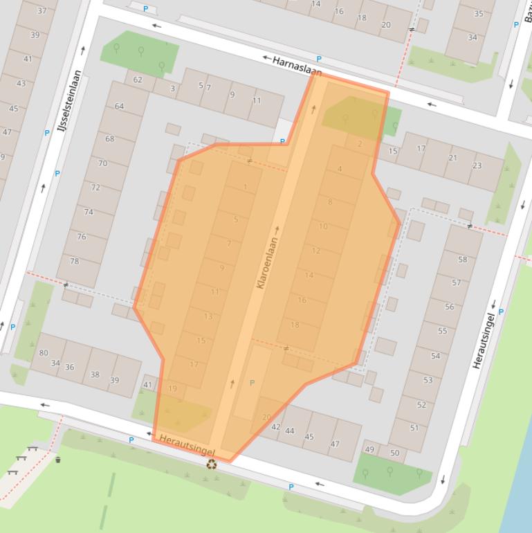 Kaart van postcodegebied 3525GH.