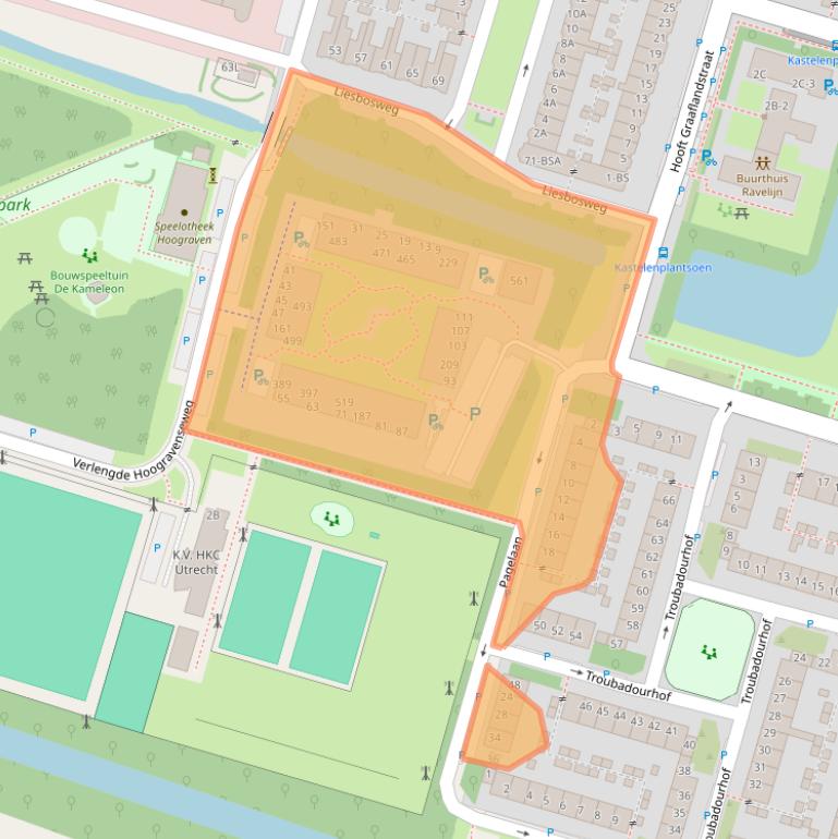 Kaart van postcodegebied 3525GW.