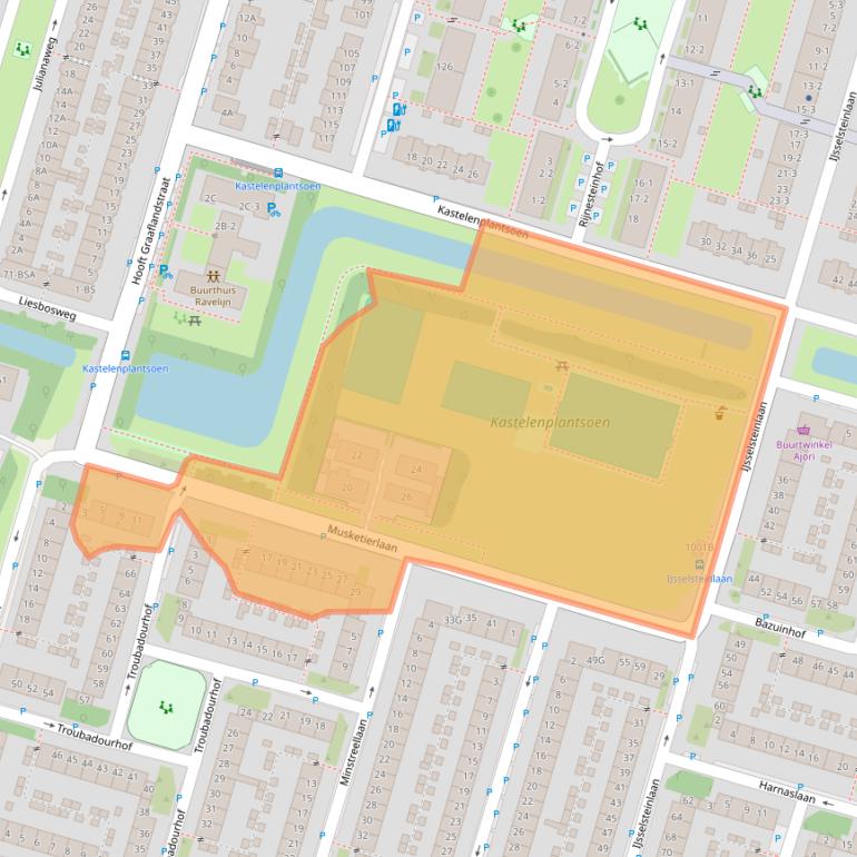Kaart van postcodegebied 3525GX.