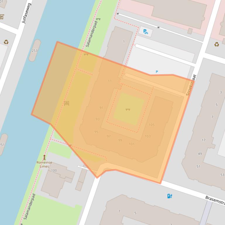 Kaart van postcodegebied 3525TJ.