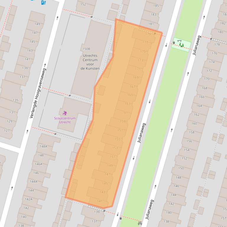 Kaart van postcodegebied 3525VD.