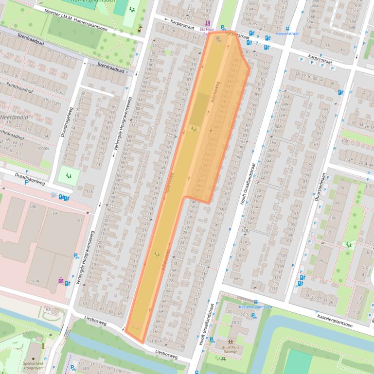 Kaart van postcodegebied 3525VH.