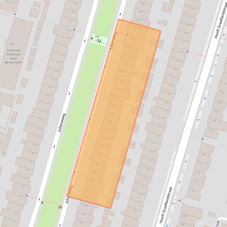 Kaart van postcodegebied 3525VK.