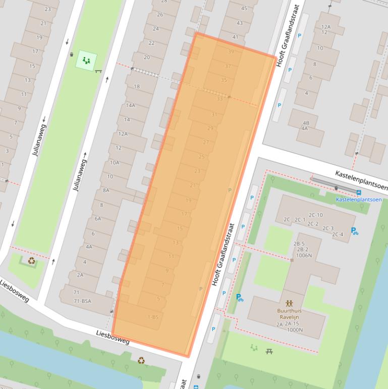 Kaart van postcodegebied 3525VM.