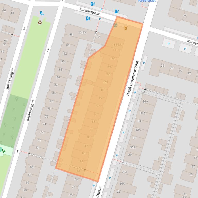 Kaart van postcodegebied 3525VP.