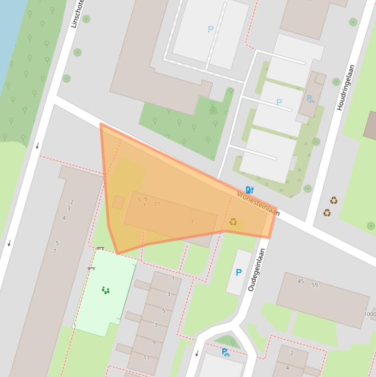 Kaart van postcodegebied 3525XE.