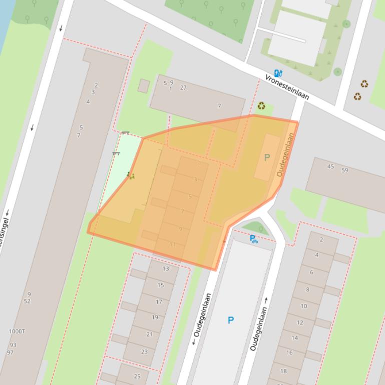 Kaart van postcodegebied 3525XH.